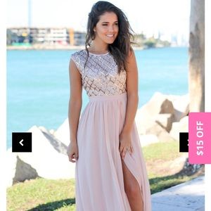 Rose Gold Maxi Dress with Sequin Top